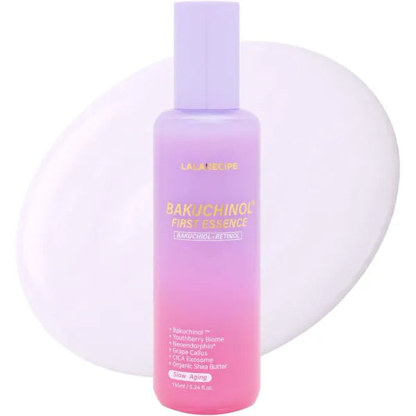 LALARECIPE Bakuchinol First Essence, Bakuchiol + Retinol Milky Toner with Peptides & Niacinamide, Fine Lines, Texture & Dark Spot Care, Korean Skincare for All Skin Types (5.24 Fl Oz / 155ml)