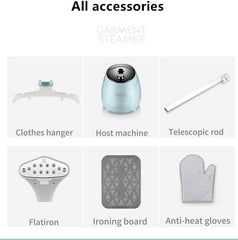 High Power Garment Steamer (1800W) with 98° Steam, 1.6L Tank, and Ironing Board - Adjustable Ten Speed Temperature Control for Home & Office