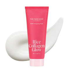 The Face Shop Pink Collagen Wrapping Mask, Peel-Off Facial Mask for Glass Skin, with Vegan PDRN & Rice Extract, Hydrating & Evening Skin Tone, 2.3 fl. Oz