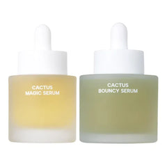 Whamisa Slow-Aging and Hydration Duo: Organic Cactus Magic Serum and Bouncy Serum Bundle