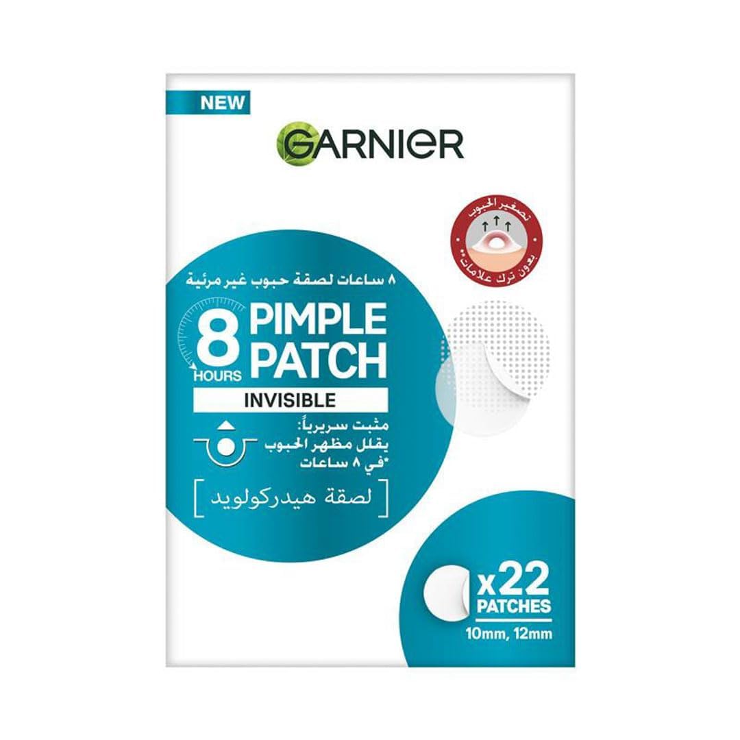 Garnier SkinActive Invisible Pimple Patch for Zits Cover, Fast Clear 8 Hours, Spot Stickers for face, (22 Patches), Invisible Under Makeup, with Hydrocolloid, in 2 sizes, made in Korea