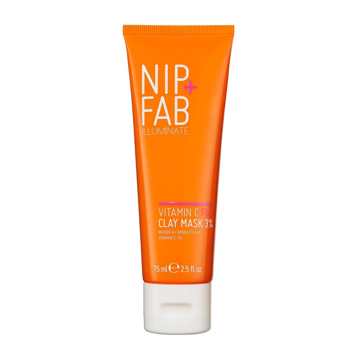 Nip+Fab Vitamin C Fix Clay Mask 3% 2.54 fl oz | Cleansing Face Mask | Brightens Skin to Revitalise Dull Complexions | Hydrating Formula | 3 Forms of Vitamin C