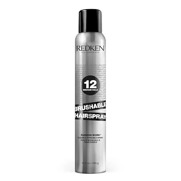 Redken Brushable Hairspray 12 For All Hair Types - Protects Against Frizz and Humidity With Flexible Medium Hold With Natural Finish