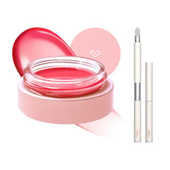 AOU GLOWY TINT BALM x Lip Brush - 01 Apple Balm & Silicone Tip Brush | Tinted Lip Balm, Natural Gloss, Instant Hydration for Chapped Lips
