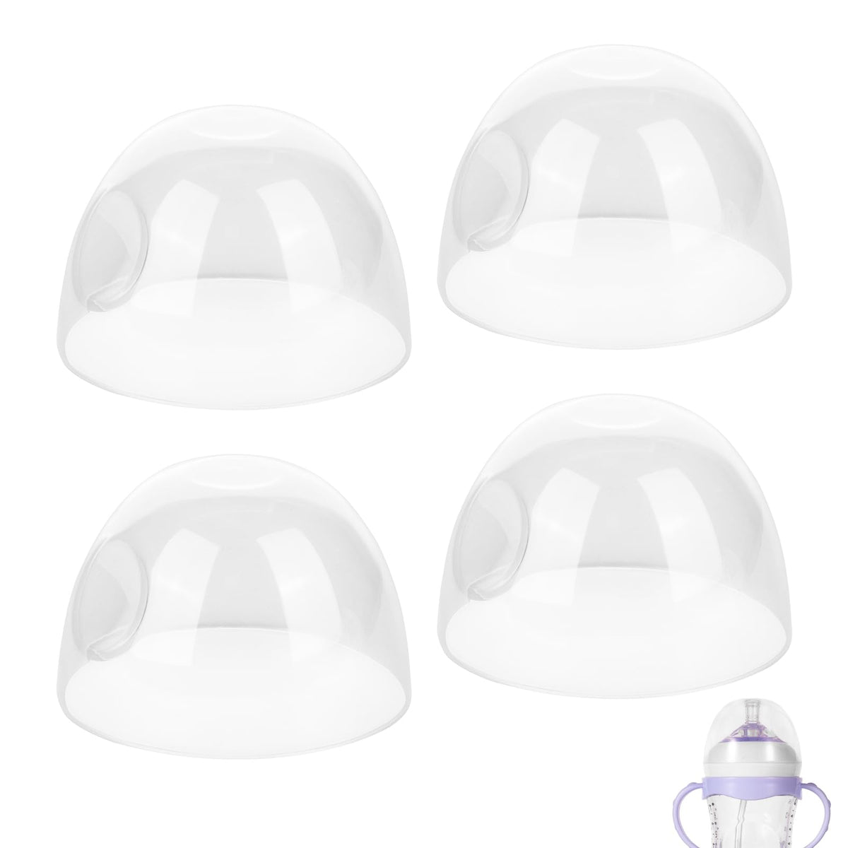 PEUTIER 4pcs Replacement of Caps for Baby Bottles for Philips Avent Natural Bottles 4oz and 9oz, BPA Free Dome Caps for Baby Bottles, Dome Lids for Plastic and Glasses Baby Bottles