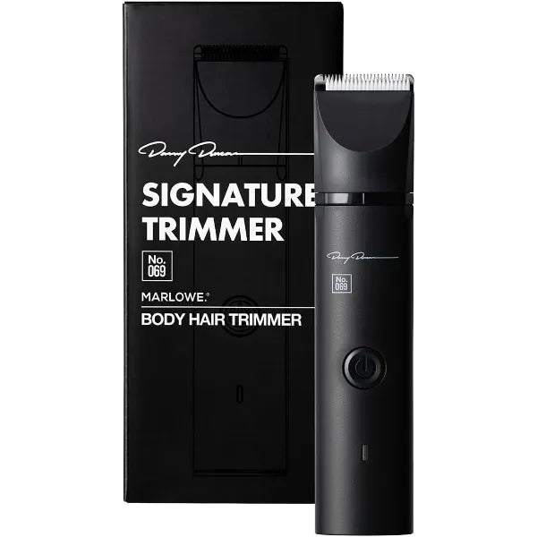 MARLOWE. No. 069 Hair Trimmer for Men, Signature Body Hair Trimmer, Lightweight, Waterproof Personal Groomer with Detachable Stainless Steel & Ceramic Blades, Rechargeable Battery