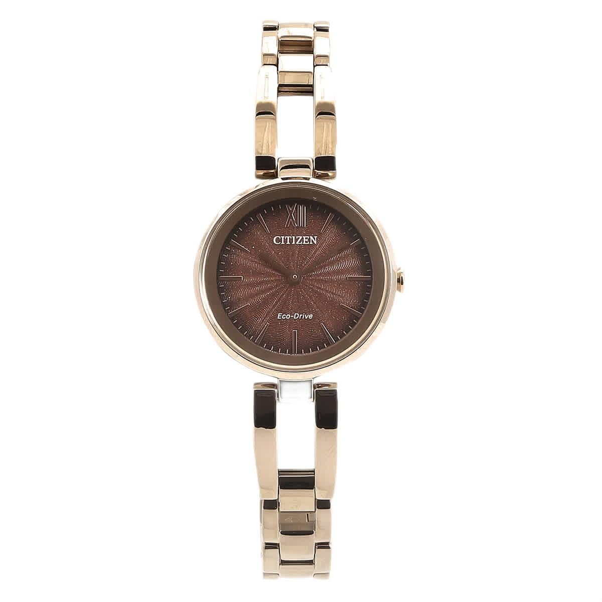 Citizen Eco-Drive Brown Dial Ladies Watch EM0809-83X