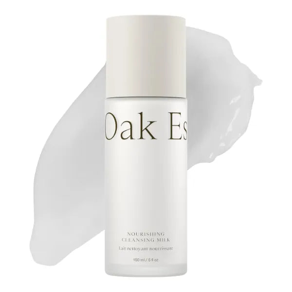 Oak Essentials Nourishing Cleansing Milk, Gentle Hydrating Face Cleanser with Oat Amino Acids, Rice Bran and Rosemary Extract, Removes Makeup and Sunscreen, 5 Fl Oz