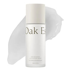 Oak Essentials Nourishing Cleansing Milk, Gentle Hydrating Face Cleanser with Oat Amino Acids, Rice Bran and Rosemary Extract, Removes Makeup and Sunscreen, 5 Fl Oz