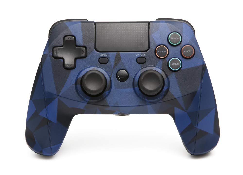 snakebyte GAMEPAD 4S - blue camo - wireless bluetooth Controller for PlayStation 4 / PS4 Slim / Pro, analog dual joysticks, PC compatible (Windows 7/8/10), 3.5mm headphone jack, touchpad