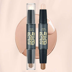 Double Head 2 Colors Comestic Contour Stick Pen Highlight Brightening Concealer Pen Pencil Nose Eye Shadow 3D Face Bronzer Pen Perfect Concealing Blemish