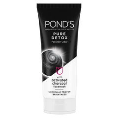 Pond's Pure Bright Face Cleanser with Foam for Hydrated Skin; Activated Charcoal and Green Tea gives Radiant Skin, 100g