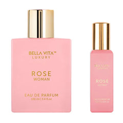 BellaVita Luxury Rose Eau De Parfum Combo for Women – Sweet Floral & Oriental Fragrance with Amber Vanilla, Black Currant, Rose & Jasmine, Long-Lasting