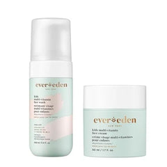 Evereden Kids Happy Face Duo Melon Juice Multi Vitamin Face Wash & Face Cream Set Clean & Vegan Skin Care for Kids 3+ Moisturizing, Nourishing, & Protective Skin Care Set