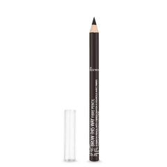 Rimmel London Brow This Way Fibre Pencil, Softly Defines and Thickens Eyebrows, Dark, 1.1 g