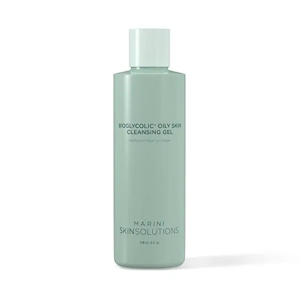 Marini SkinSolutions Bioglycolic Oily Skin Cleansing Gel Glycolic Acid Face Cleanser for Extremely Oily/Problem Prone Skin Made in the USA 6 fl oz