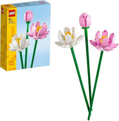 LEGO Lotus Flowers Set, Bouquet Building Kit for Girls, Boys and Flower Lovers, Build 3 Artificial Flowers to Display as a Bedroom or Desk Decoration, Botanical Collection Birthday Gift Idea, 40647