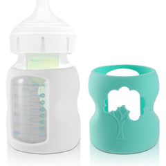 NALACAL Reusable Silicone Baby Bottle Sleeves for Dr. Brown's 8 oz Bottles, Wide Neck, Anti-Colic, Dishwasher Safe, Protective Bottle Covers for Babies, Pink and Blue, Baby Bottle Accessories, 2-Pack
