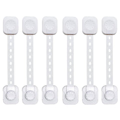 H&A Child Safety Latches - Child Locks for Cabinets - 3M Adhesive Drawer locks for Babies - Adjustable Baby proofing set for Cupboard, Toilet, Oven, Fridge, Door, Window (White, pack of 6)