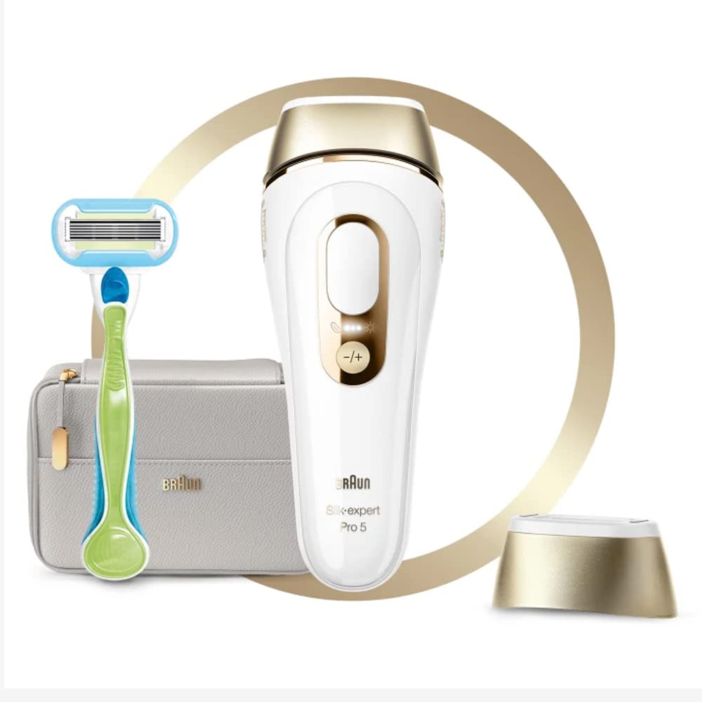 Braun Silk-expert PL 5054, IPL hair removal system for use on body and face, 400,000 flashes with 2 extras: Venus razor and premium bag