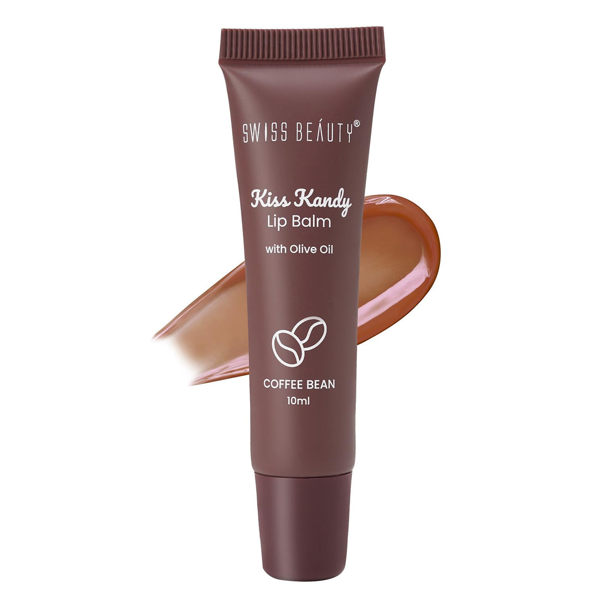 Swiss Beauty Kiss Kandy Lip Balm with Olive Oil | Moisturising | Non-Sticky | Soft & Smooth Lips | Shade - Coffee Bean, 10ml