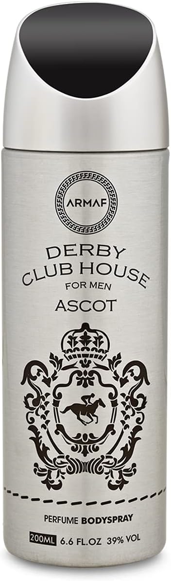 Armaf Derby Club House Man Ascot Silver Deodorant for men 200 ML - Perfumes - body spray for men - Fairness, fresh, relaxing all day - Deo