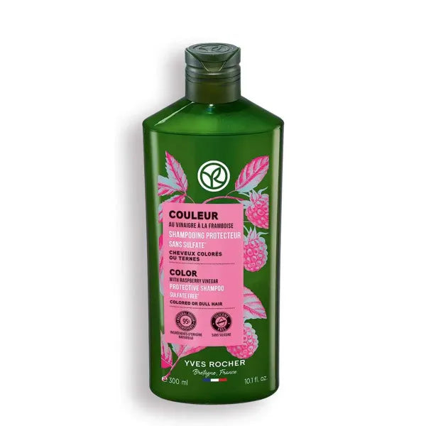 Yves Rocher Shampoo for Blonde and Light Hair Protection, Shine Women Day Care Raspberry Vinegar - 300 ml /10.1 fl.oz