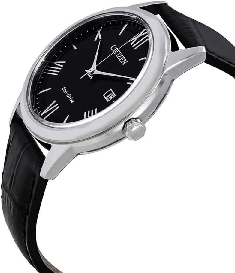 CITIZEN - Men's Analogue Watch - Watch - Steel - Leather Strap - Silver Colour - 40 mm