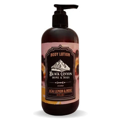 Black Canyon Home and Body Acai Lemon & Rose Scented Body Lotion with Lanolin and Jojoba Oil, Rich Creamy Hydrating Moisturizer - 12 Oz