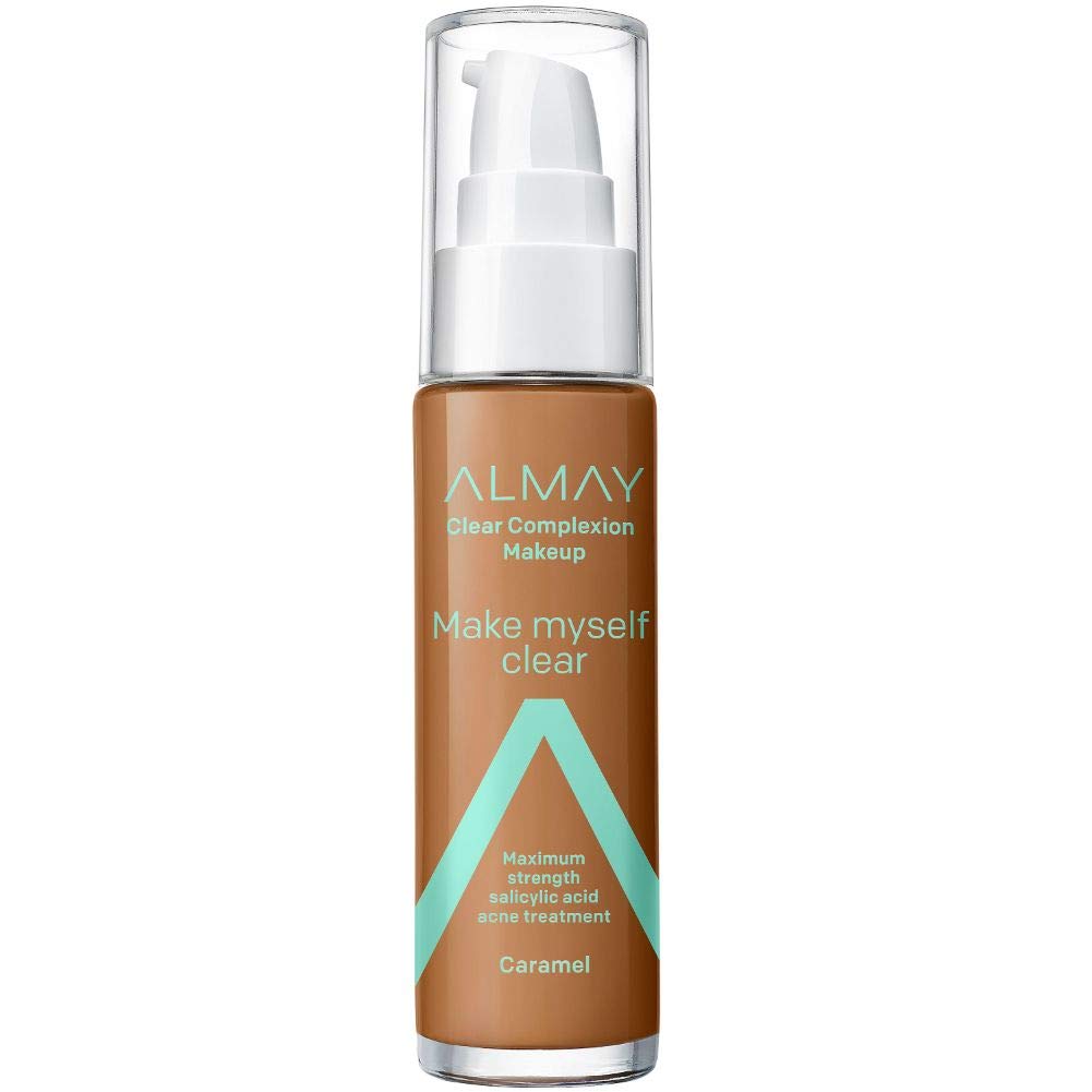 (Caramel) - Almay Clear Complexion Makeup, Hypoallergenic, Cruelty Free, Dermatologist Tested Foundation, 30ml