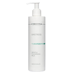 Christina Unstress Soap-Free Gentle Cleansing Milk 300ml – Face & Eye Makeup Remover with Calendula & Vitamin E – Soothing Cleanser for All Skin Types