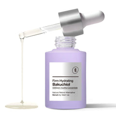 Glam Up Bakuchiol & Hyaluronic Acid Serum - Anti-Aging Retinol Alternative Serum, Blurs Fine Lines, Anti-Wrinkles, Shrinks Pores & Calms Breakouts, Hydrates Facial Skin, Cruelty-Free (1.01 fl oz)