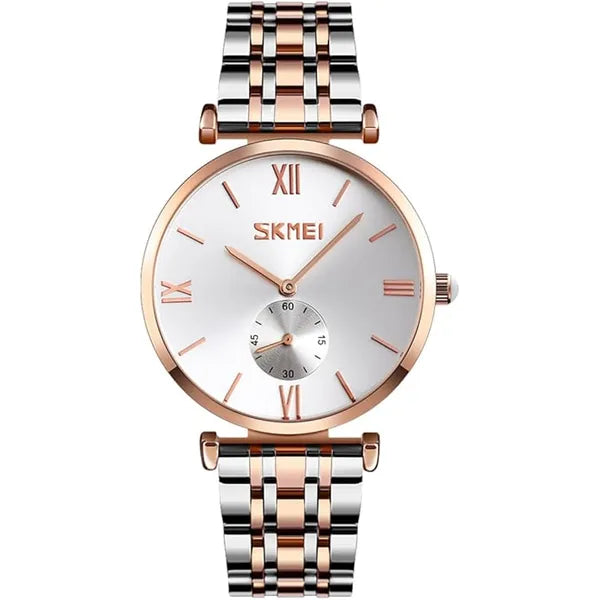 Skmei Women Watches Fashion Luxury Silver & Rose Gold 9198RGRG