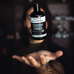 Groom Kings - Biotin, Coconut Repair Shampoo for Hair Growth | Sulfate-Free | Thickening Hair Loss Shampoo Treatment | Regrowth Shampoo for Dry Normal Oily & Color Treated Hair | As Featured in GQ |