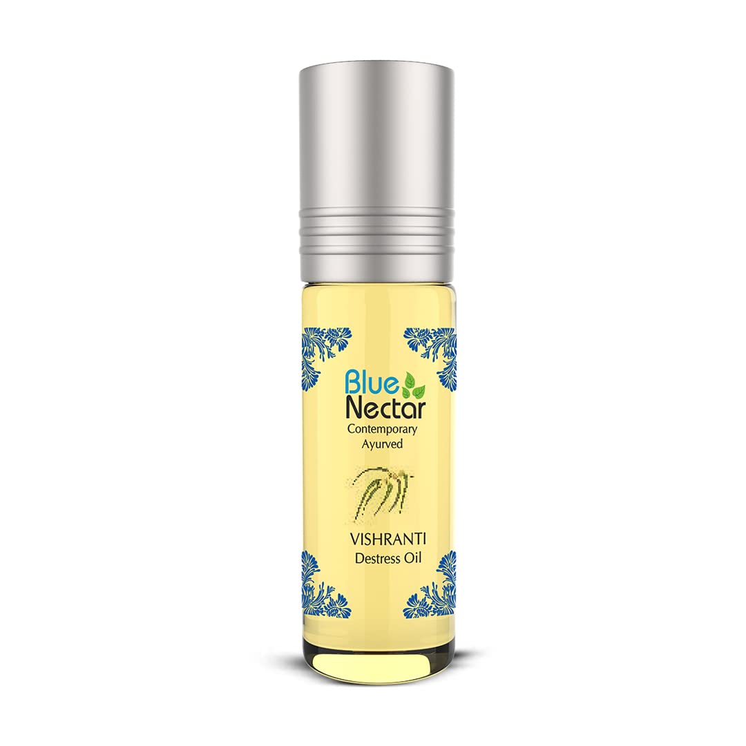 Blue Nectar Destress Oil Roll On, for relief from Headache, Migraine & Sinusitis - 9ml