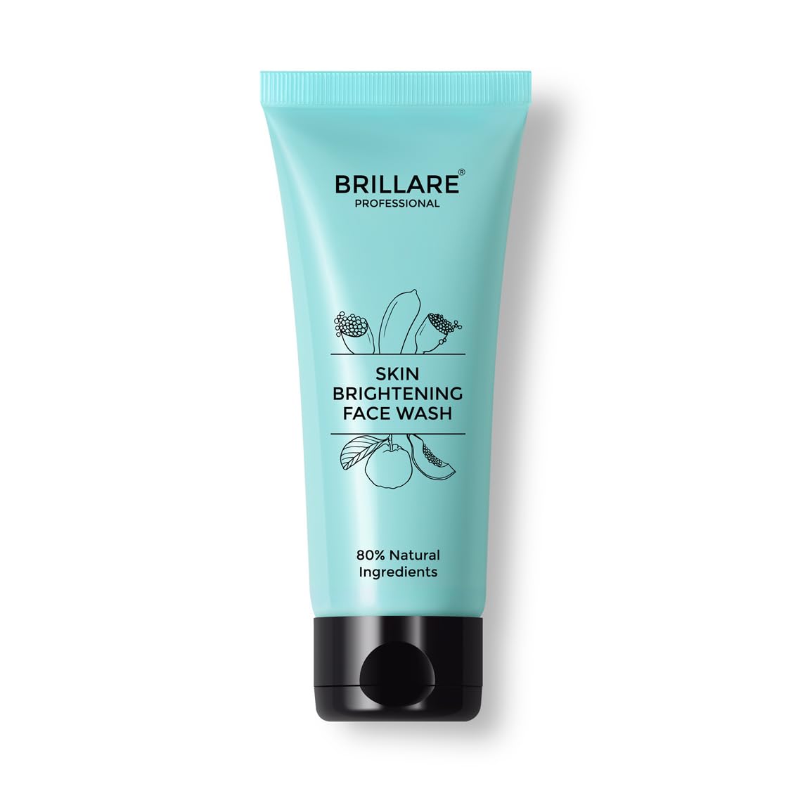 BRILLARE Skin Lightening Face Wash for Pigmented Skin, 100 ml, Reduces Dark Spots & Tanning, With Lime Cavier, Papaya & Multifruit Extract, 100% Vegan, Natural, Paraben-Free