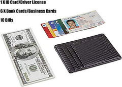 Santo Slim Wallet RFID Front Pocket Wallet Minimalist Secure Thin Credit Card Holder Slim Minimalist Front Pocket RFID Blocking Leather Wallets for Men Women - Black