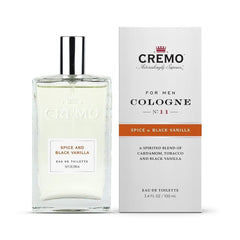 Cremo Spice & Black Vanilla Cologne Spray, An Explosion of Vibrant Spices, Tobacco and Vanilla, 3.4 Fl Oz