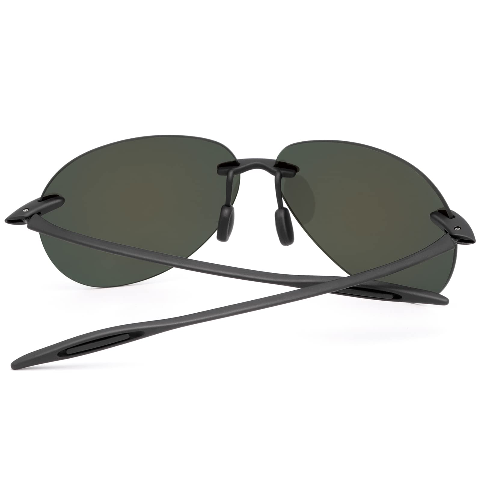 Polarized Sunglasses for Men Women Rimless Frame Driving Glasses UV400 Protection Mirror Lens Shades Sport Eyewear Eyeglasses