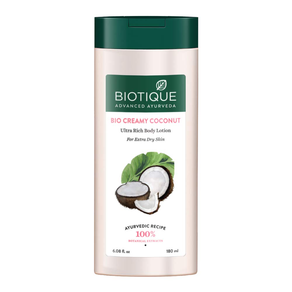 Biotique Bio Creamy Coconut Ultra-Rich Body Lotion For Extra Dry Skin - 180ml