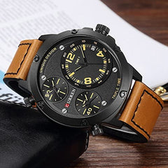 Curren Casual Watch For Men Analog Leather - CUBR2017 - Brown