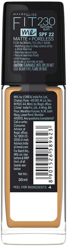 Maybelline New York Fit Me Matte & Poreless Foundation 16H Oil Control with SPF 22-230
