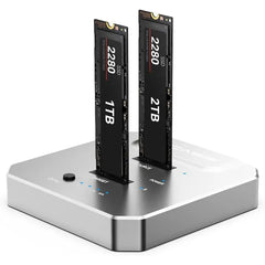 ACASIS 20Gbps M.2 NVMe SSD Cloner & Docking Station – Dual-Bay Offline Duplicator with Aluminum Heat-Dissipation Enclosure, Tool-Free USB Adapter for M-Key PCIe NVMe SSDs