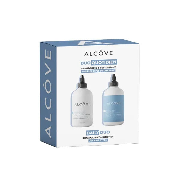 Alcove Daily Shampoo & Conditioner Duo – Sulfate-Free for All Hair Types, Anti-Frizz, Lightweight Hydration with Argan Oil, Mango Extract & Evening Primrose - 10 oz
