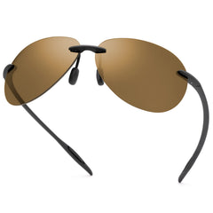 Polarized Sunglasses for Men Women Rimless Frame Driving Glasses UV400 Protection Mirror Lens Shades Sport Eyewear Eyeglasses