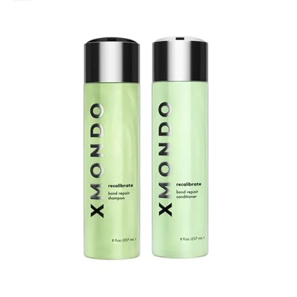 XMONDO Hair Recalibrate Bond Repair Shampoo & Conditioner Bundle Vegan Formula with Maracuja Oil, Hyaluronic Acid, & Bond Building Technology to Restore & Reseal Dry Damaged Hair, 8 fl Oz, 2pc Set