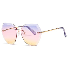 AEVOGUE Sunglasses For Women Oversized Rimless Diamond Cutting Lens Sun Glasses AE0534
