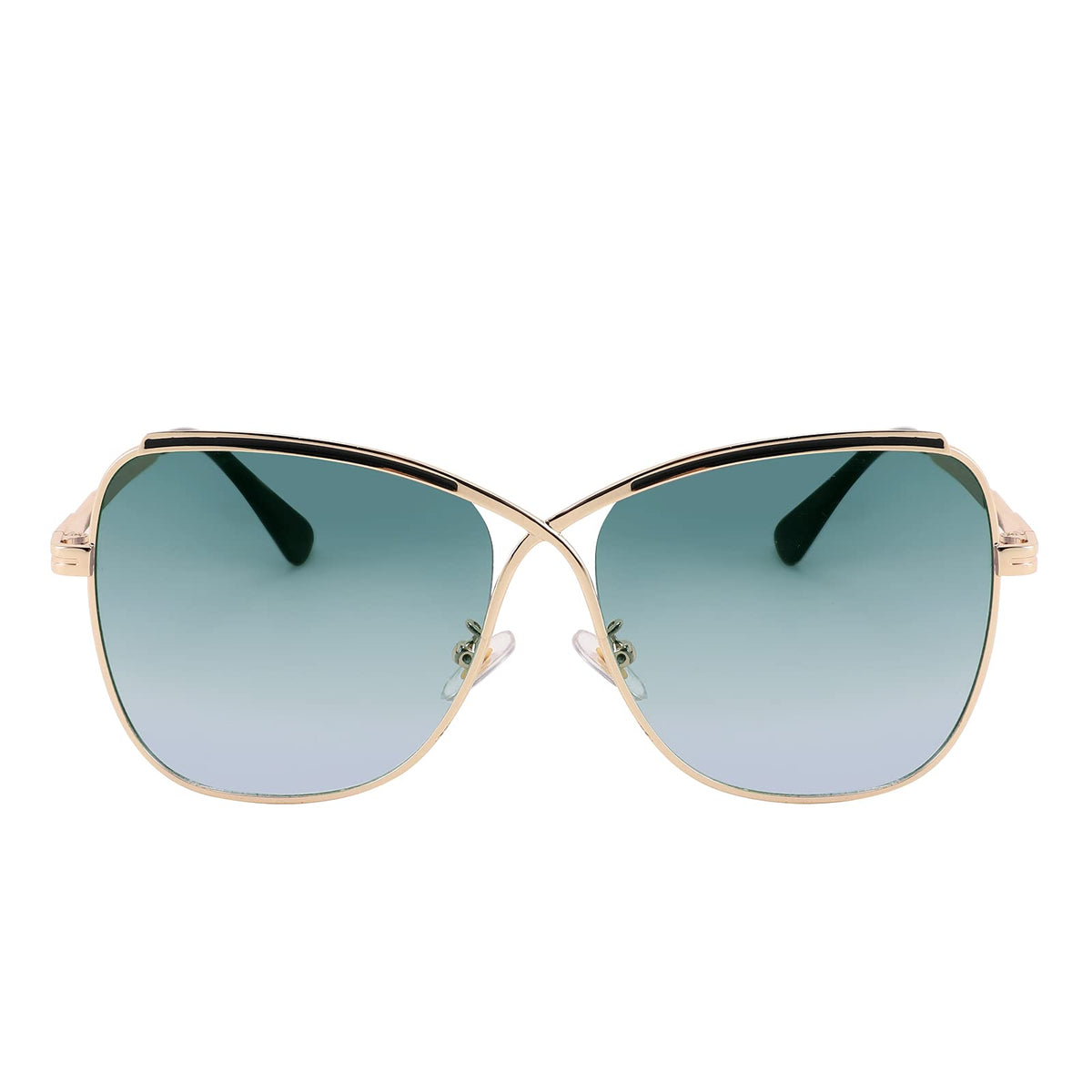 FEISEDY Womens Pilot Sunglasses Oversized Butterfly X Shape Design Cateye Cute Lady Sunglasses B2738