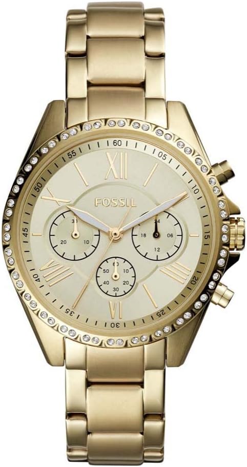 Fossil WOMENS MODERN COURIER STAINLESS STEEL WATCH BQ3378, GOLD