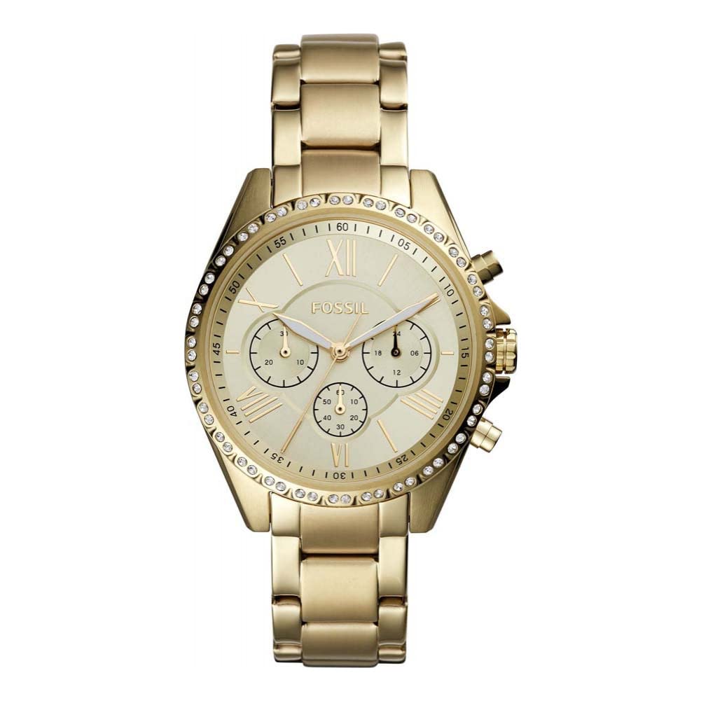 Fossil WOMENS MODERN COURIER STAINLESS STEEL WATCH BQ3378, GOLD